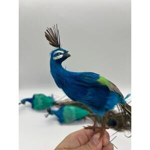 4 vintage Christmas peacocks ornaments holidays festive old fashion